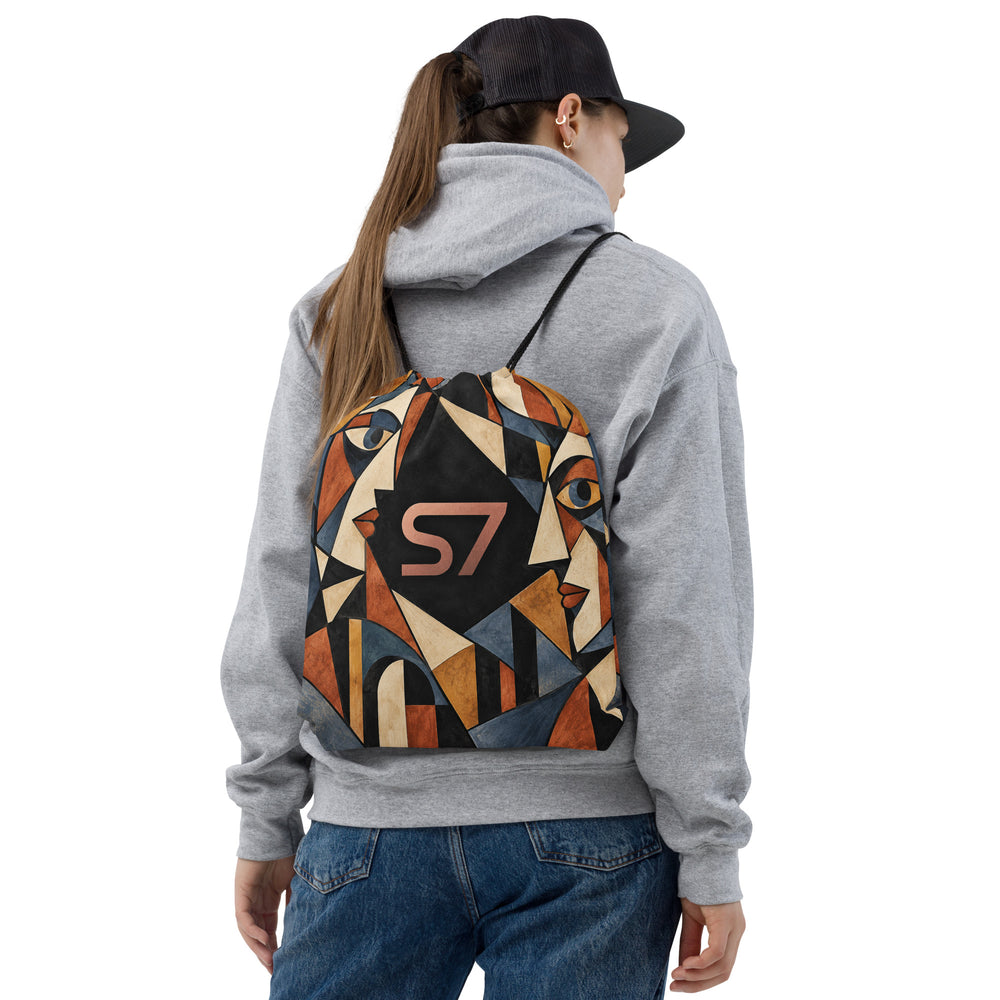 S7 FACETS | Unisex Cubist Art Drawstring Bag