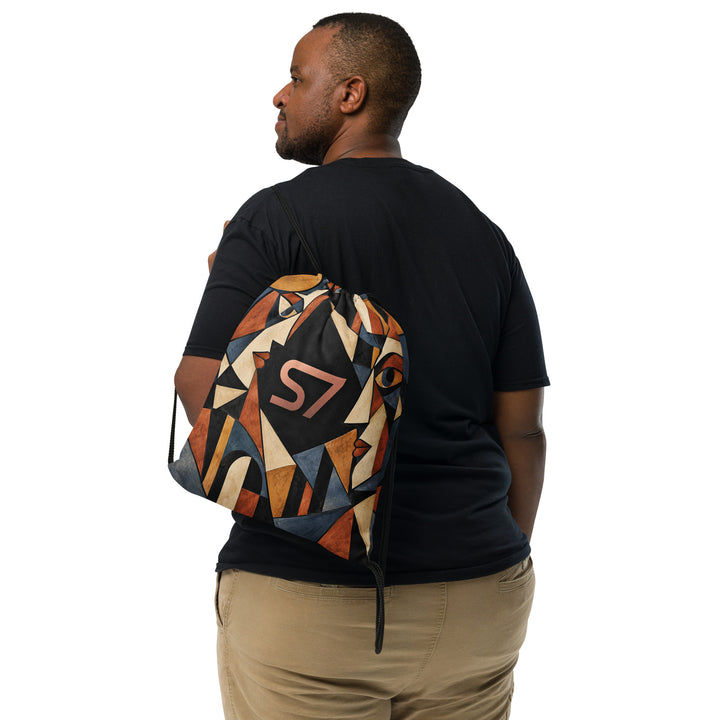 S7 FACETS | Unisex Cubist Art Drawstring Bag