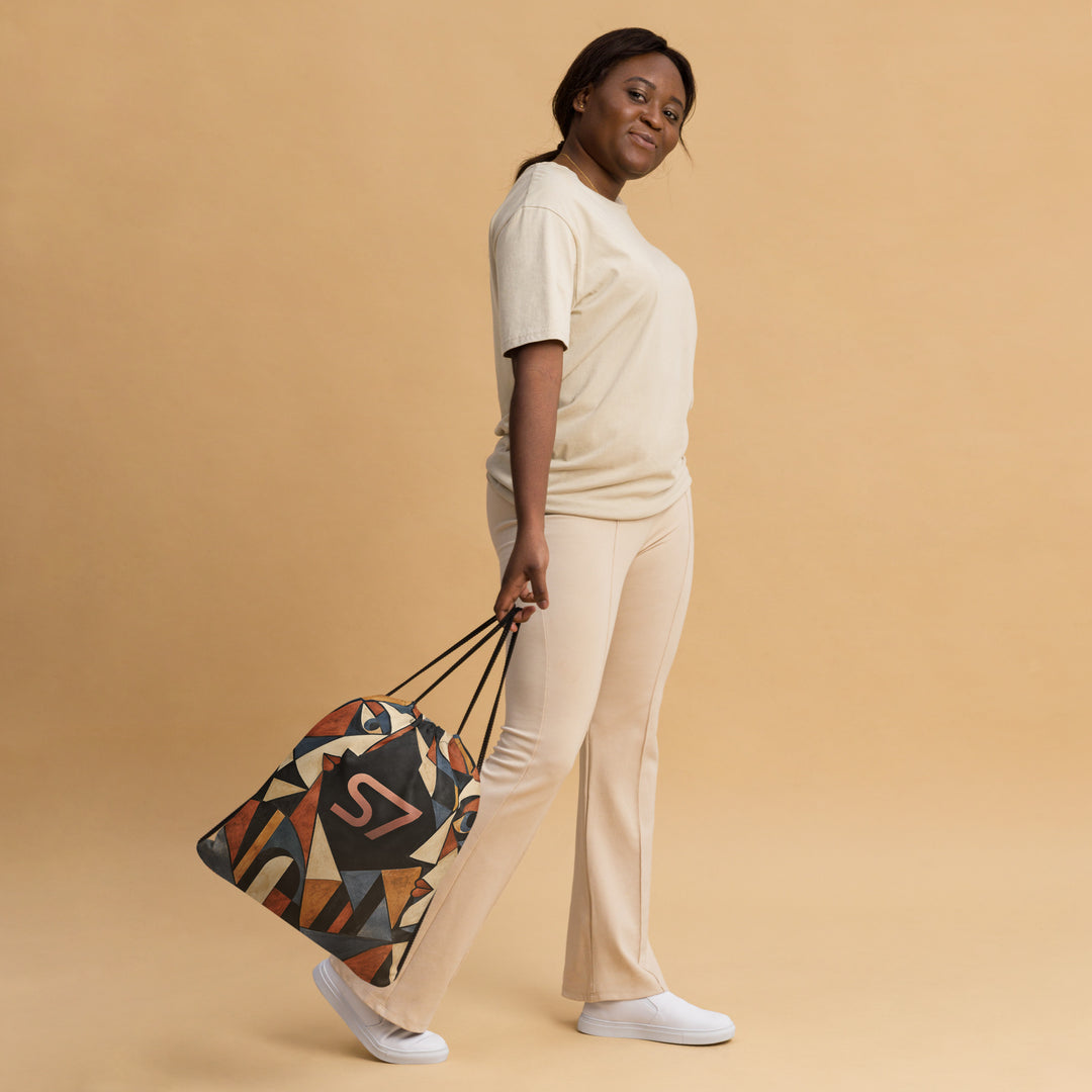 S7 FACETS | Unisex Cubist Art Drawstring Bag