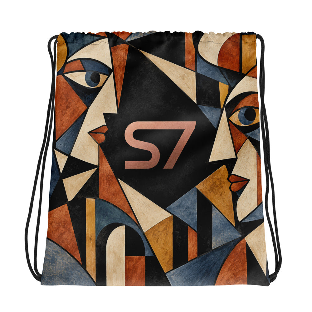 S7 FACETS | Unisex Cubist Art Drawstring Bag