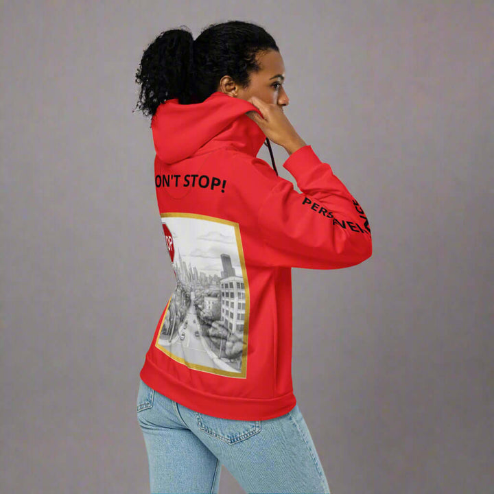 "PERSEVERANCE" Unisex red graphic zip Unisex zip hoodie