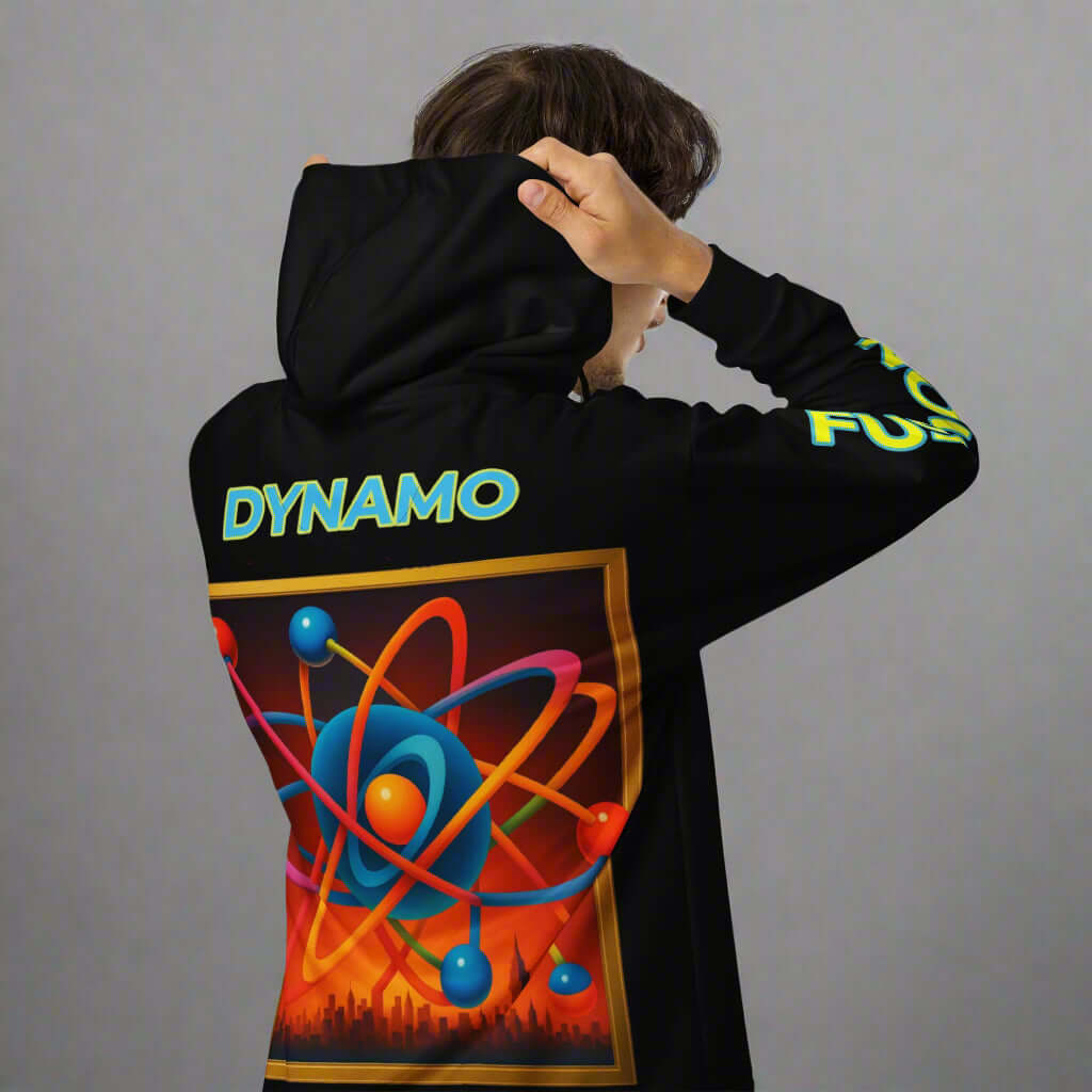 "DYNAMO" black Unisex zip hoodie