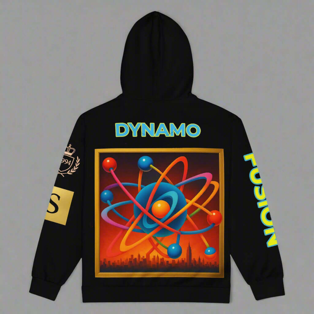 "DYNAMO" black Unisex zip hoodie