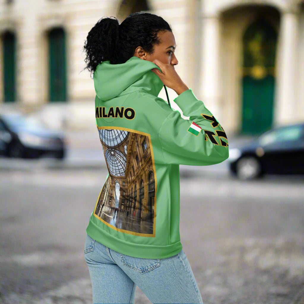 Green graphic hoodie
