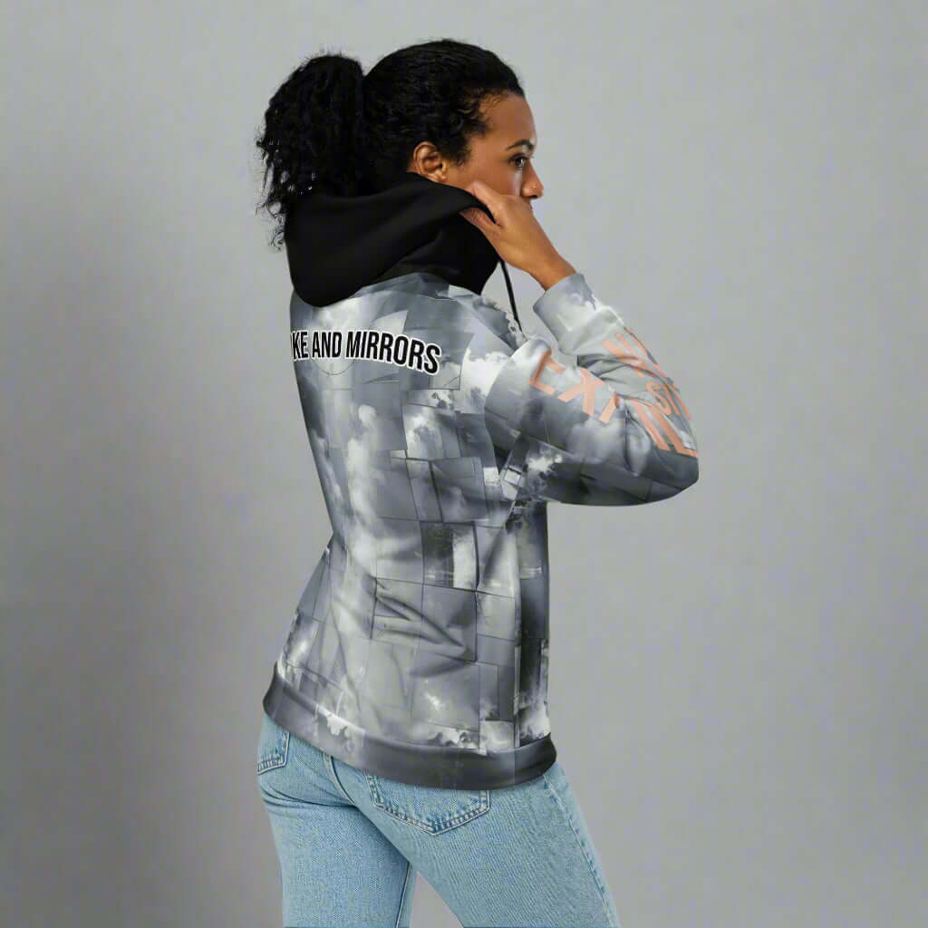 Woman side view in hoodie