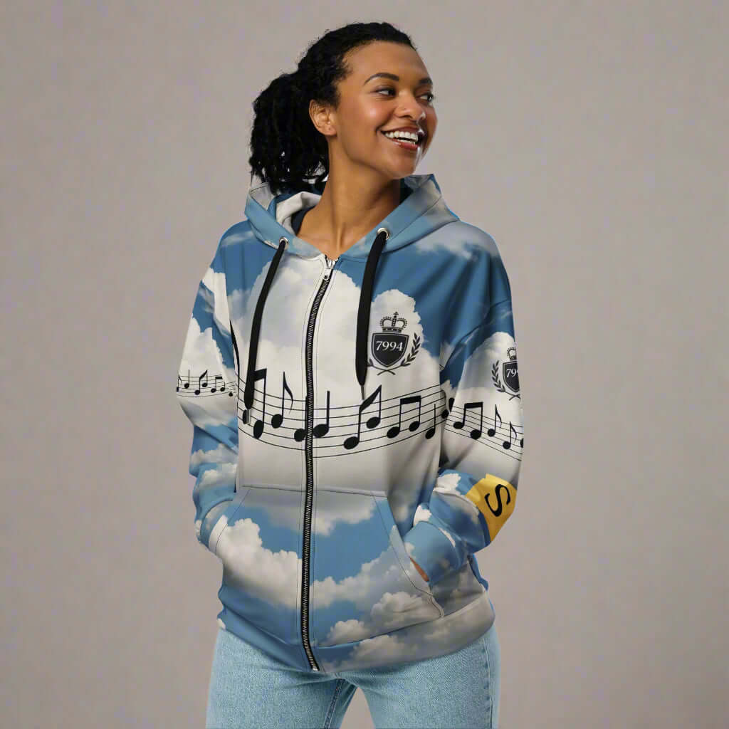 🎼 ✨ GRAND MUSIC Hoodie – Where Sky Meets Sound (Remixed)