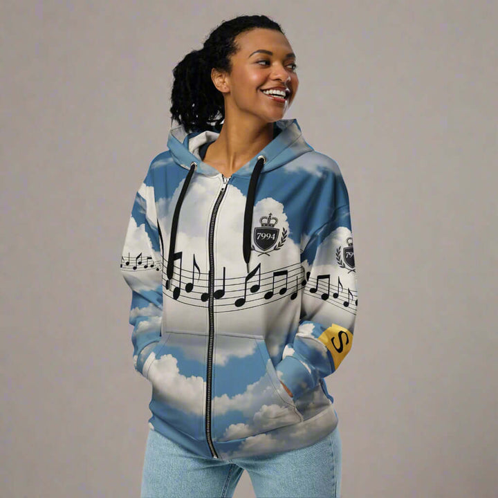 🎼 ✨ GRAND MUSIC Hoodie – Where Sky Meets Sound (Remixed)