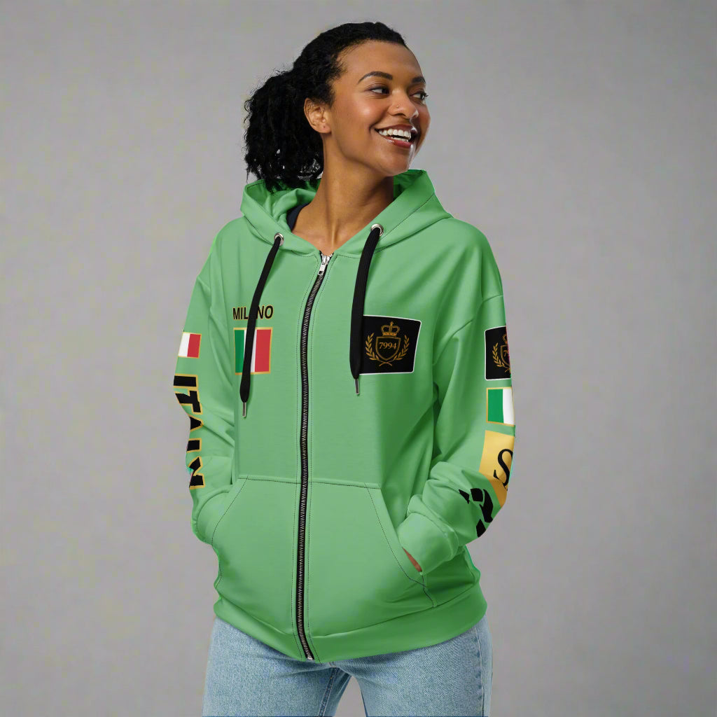 Green graphic hoodie
