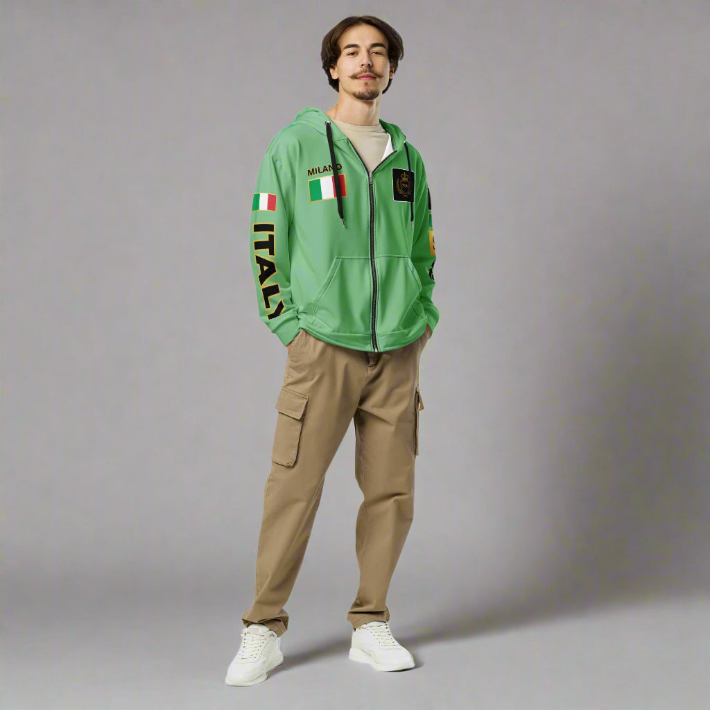 Green graphic hoodie