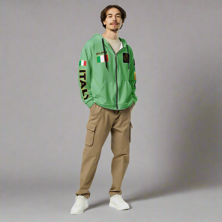 Green graphic hoodie