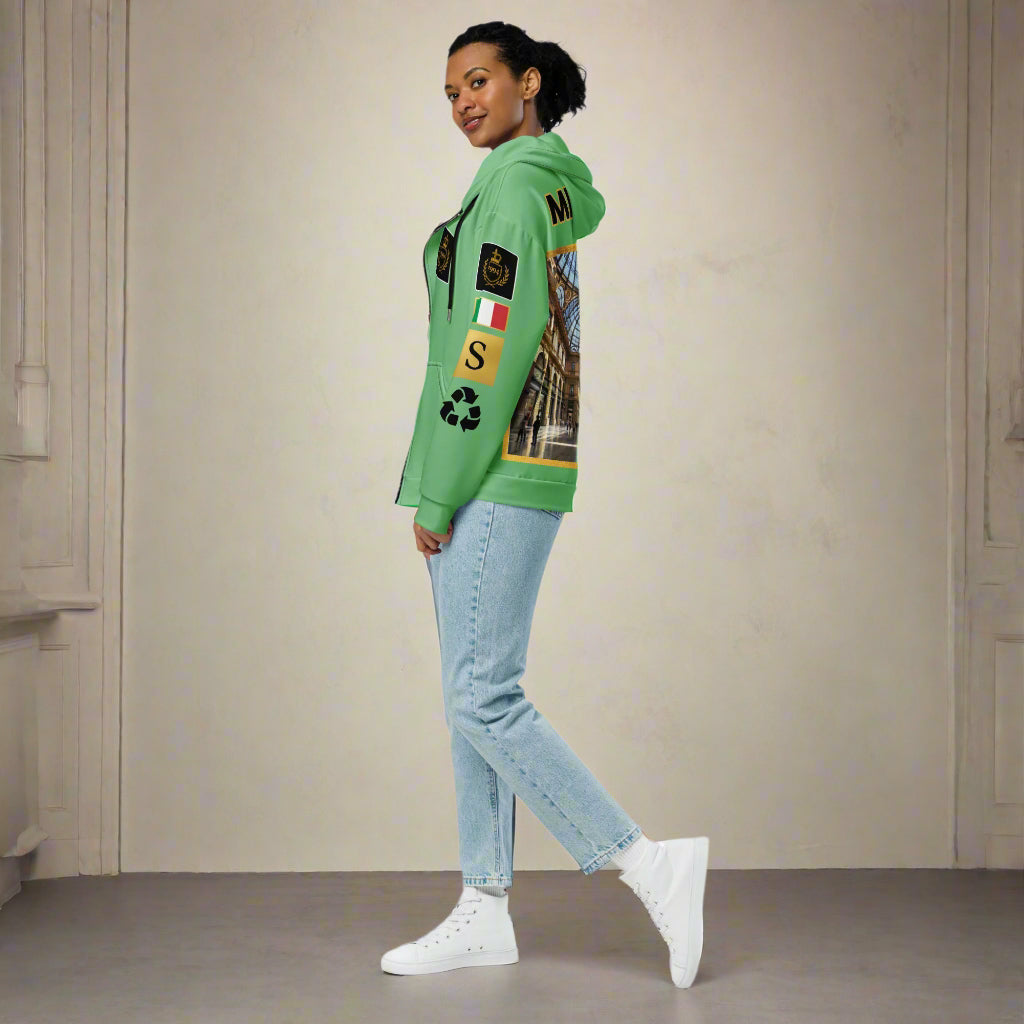Green graphic hoodie