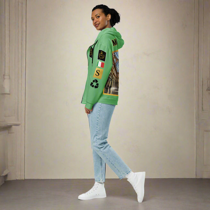 Green graphic hoodie