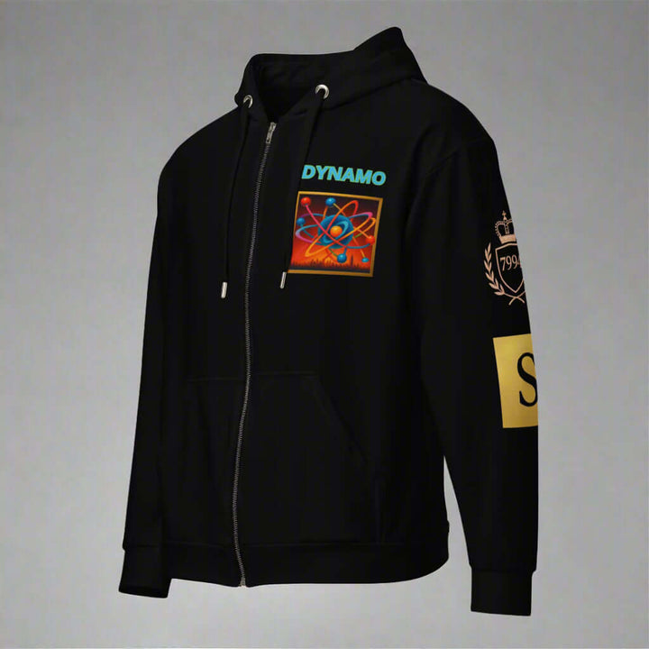 "DYNAMO" black Unisex zip hoodie