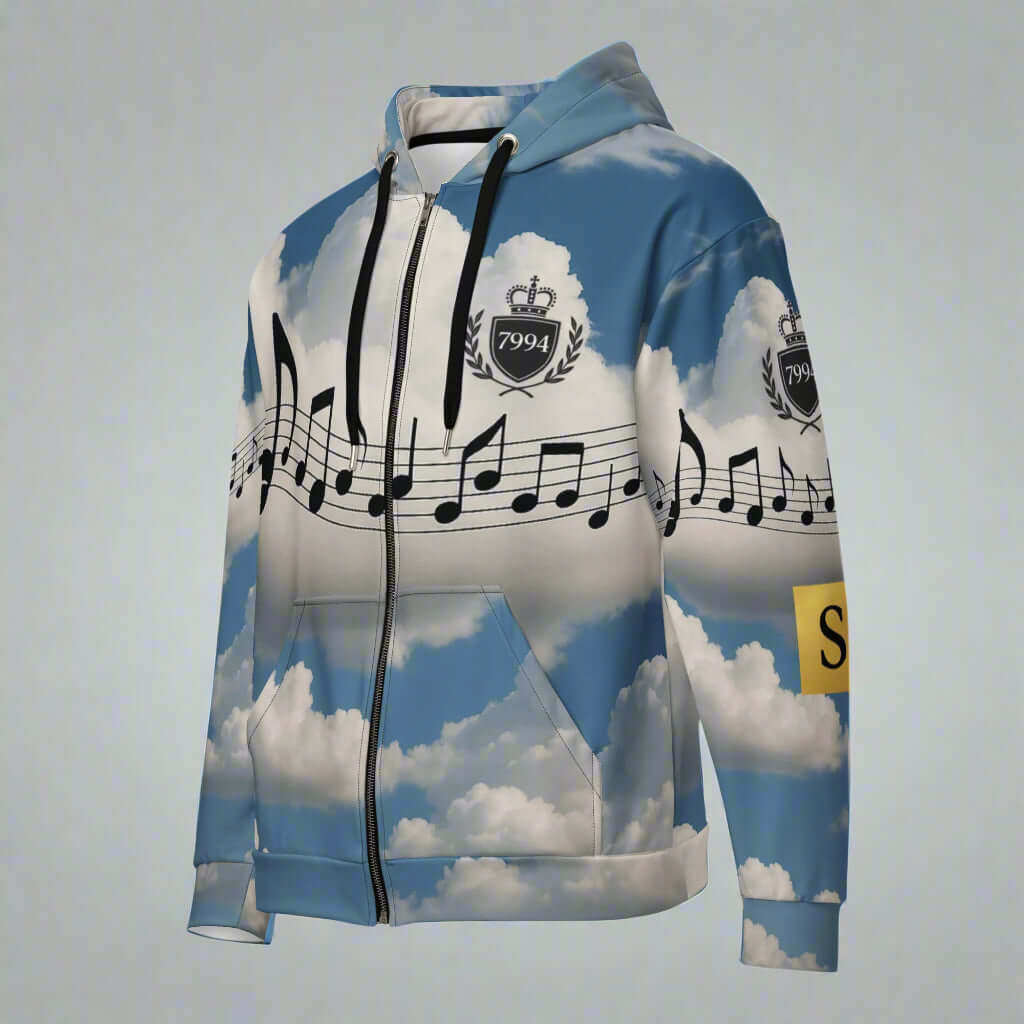 🎼 ✨ GRAND MUSIC Hoodie – Where Sky Meets Sound (Remixed)