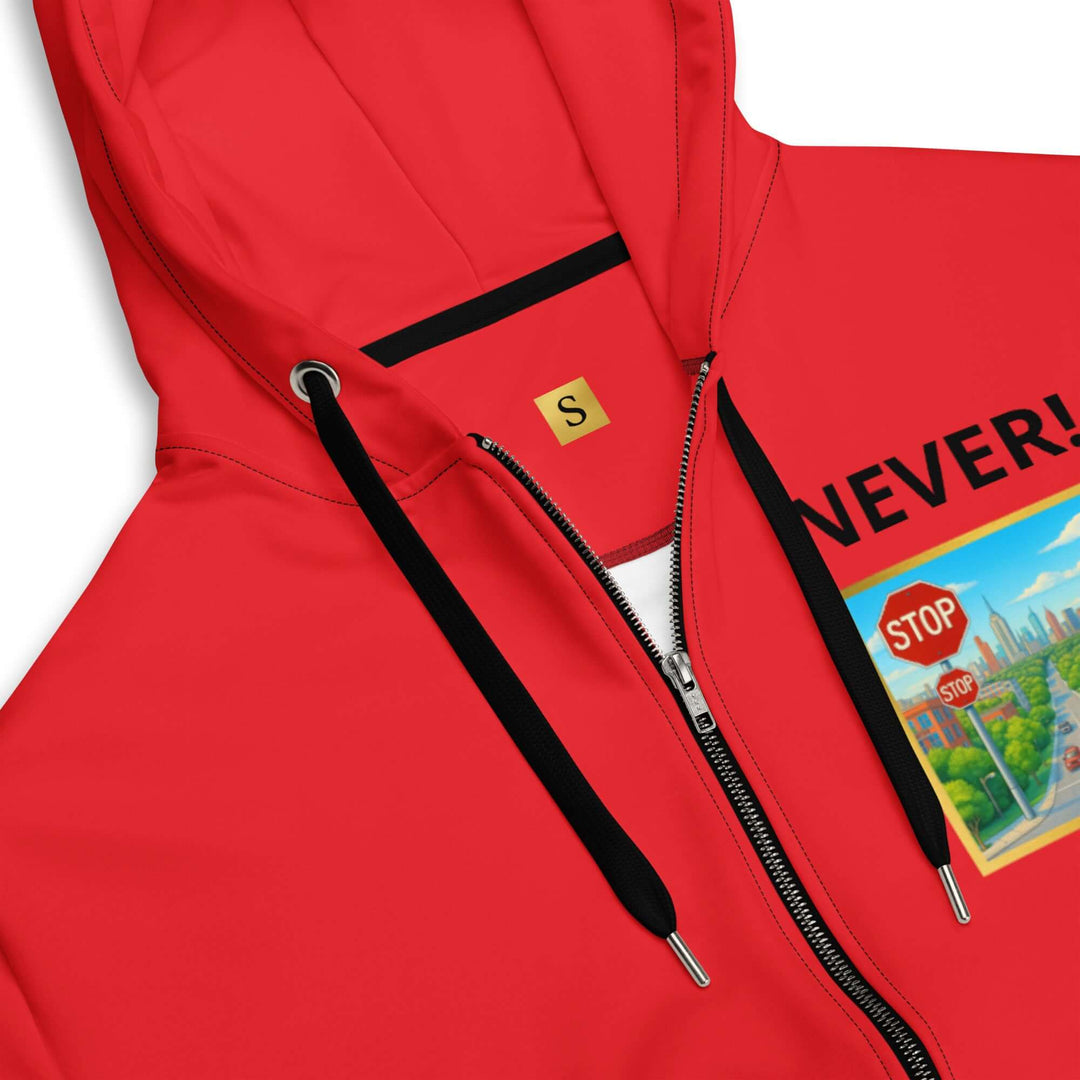 "PERSEVERANCE" Unisex red graphic zip Unisex zip hoodie