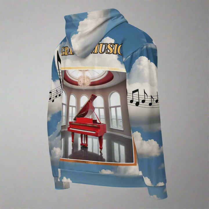 🎼 ✨ GRAND MUSIC Hoodie – Where Sky Meets Sound (Remixed)