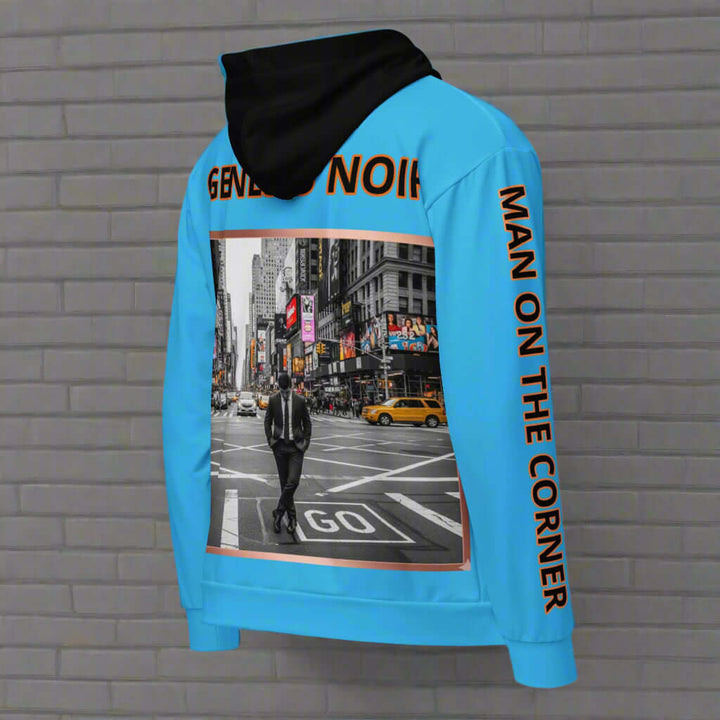 blue hoodie