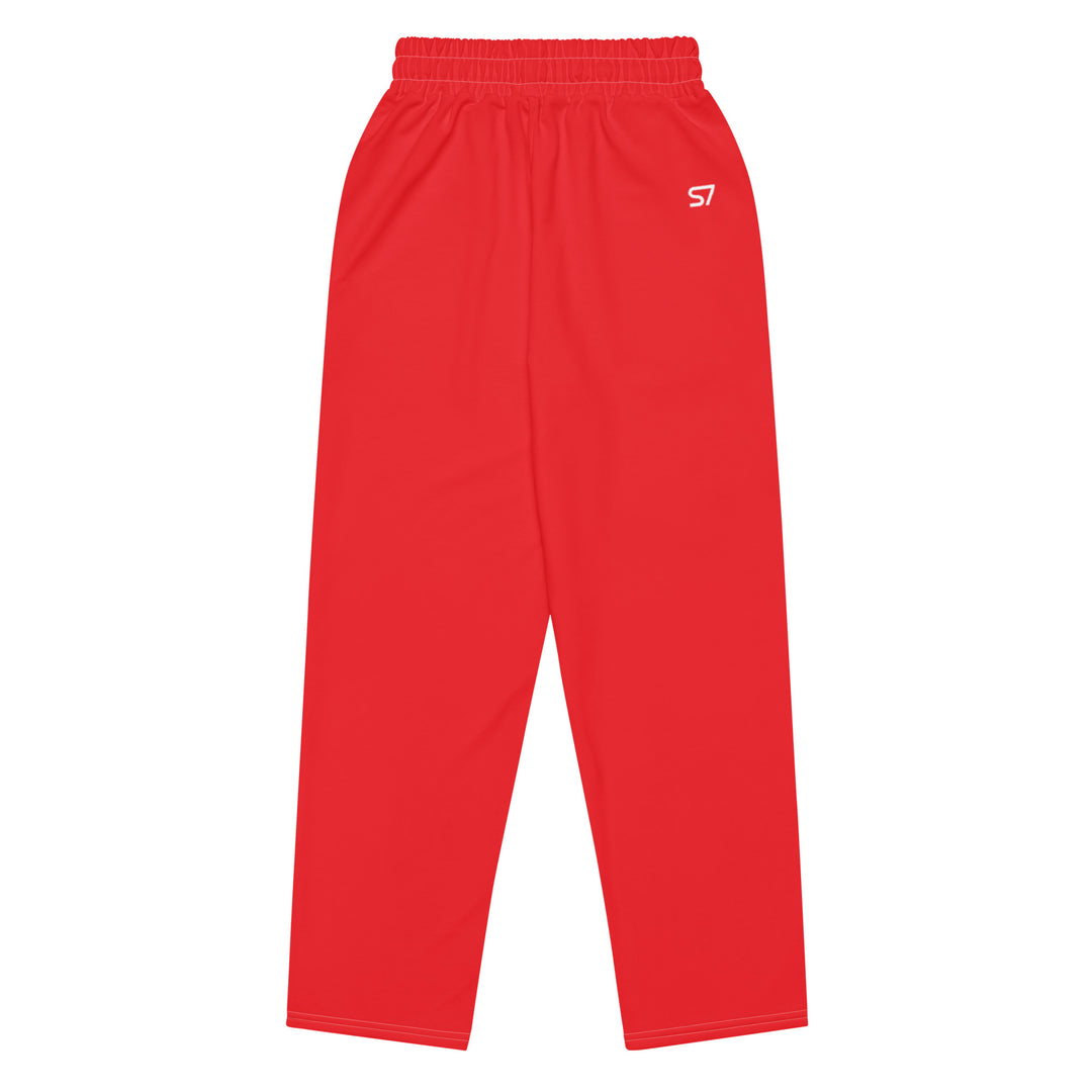 S7 Signature | Unisex Red Wide-Leg Joggers