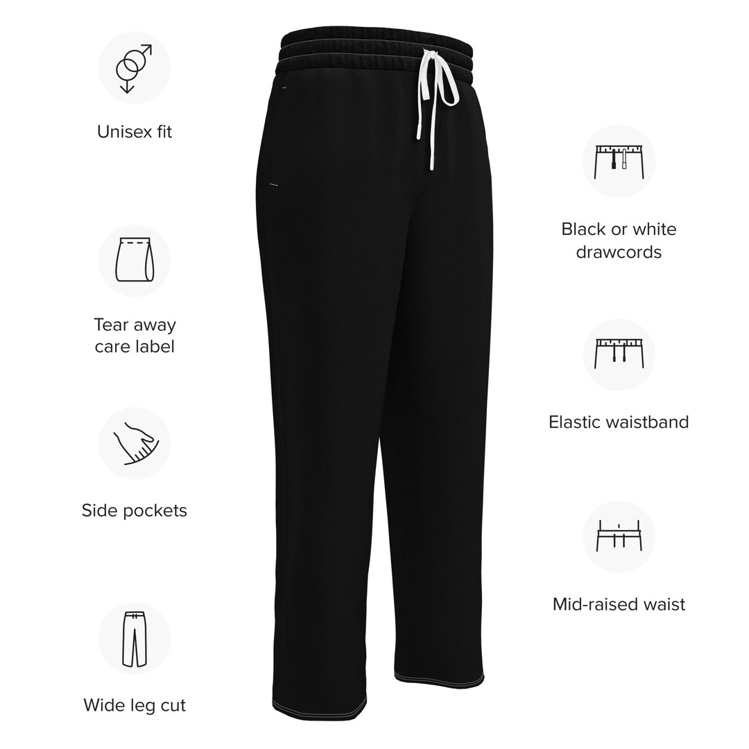 S7 Tonal Signature | Unisex Wide-Leg Joggers — Black &amp; Charcoal
