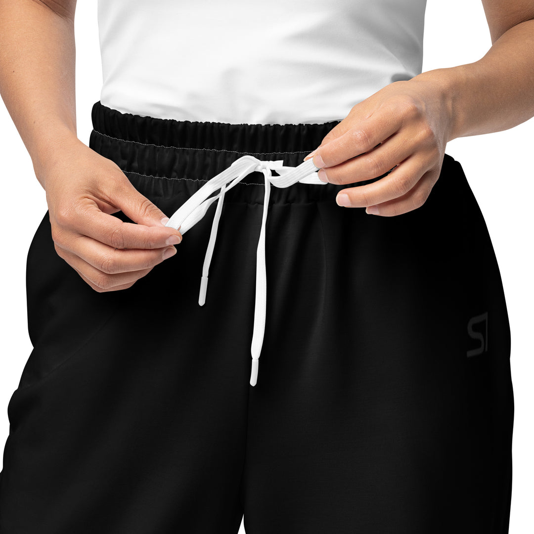 S7 Tonal Signature | Unisex Wide-Leg Joggers — Black &amp; Charcoal
