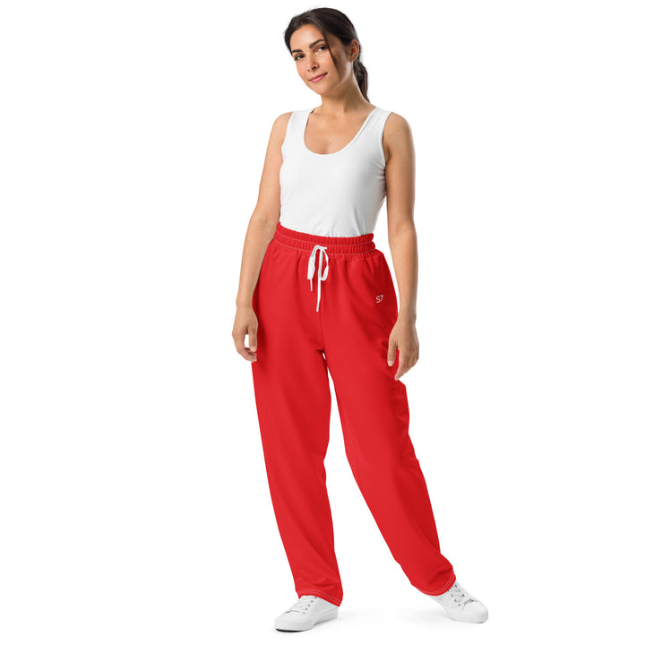 S7 Signature | Unisex Red Wide-Leg Joggers