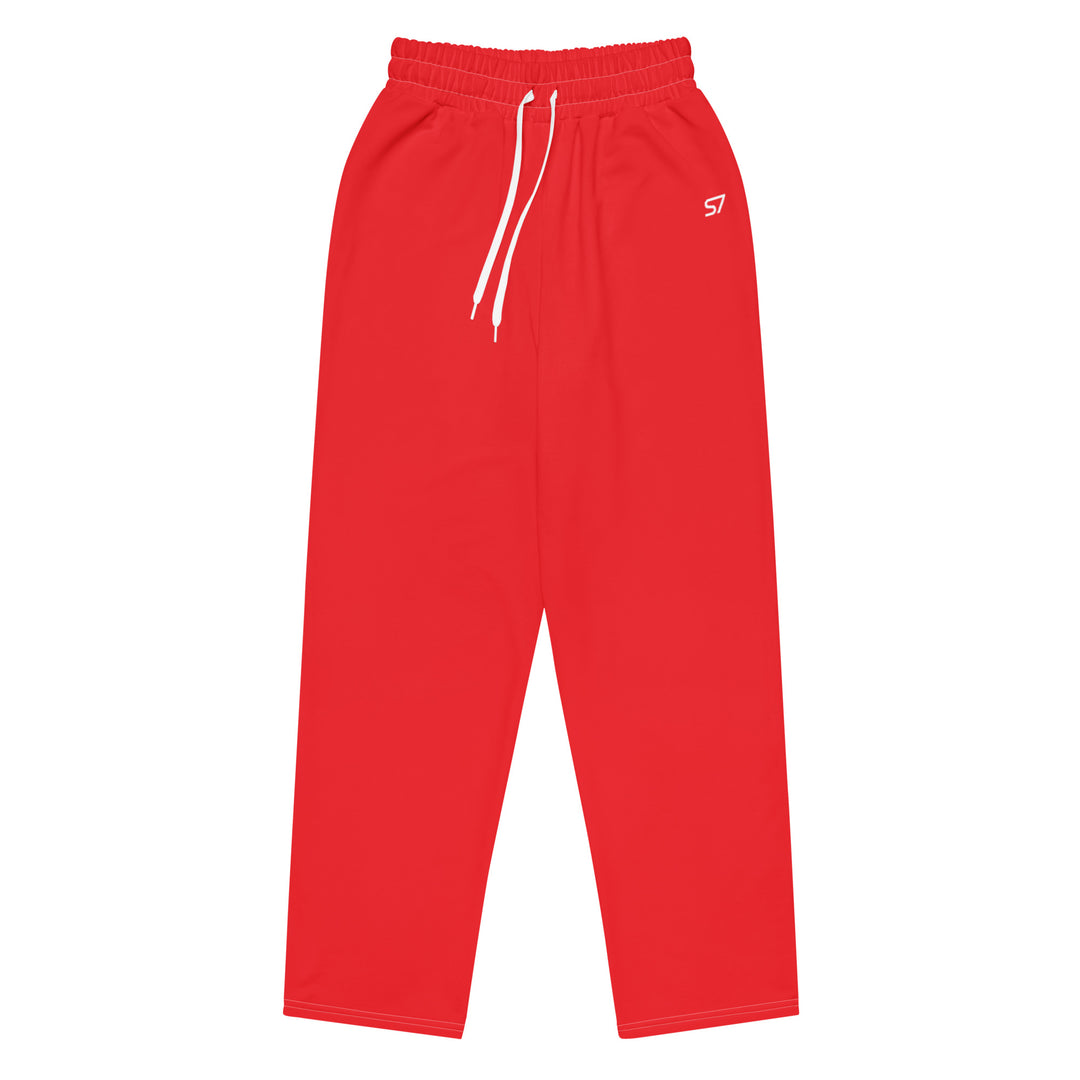 S7 Signature | Unisex Red Wide-Leg Joggers