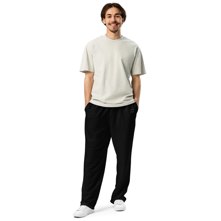S7 Tonal Signature | Unisex Wide-Leg Joggers — Black &amp; Charcoal