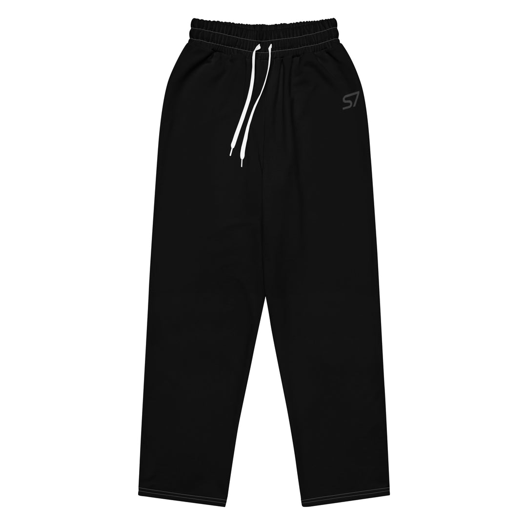 S7 Tonal Signature | Unisex Wide-Leg Joggers — Black &amp; Charcoal