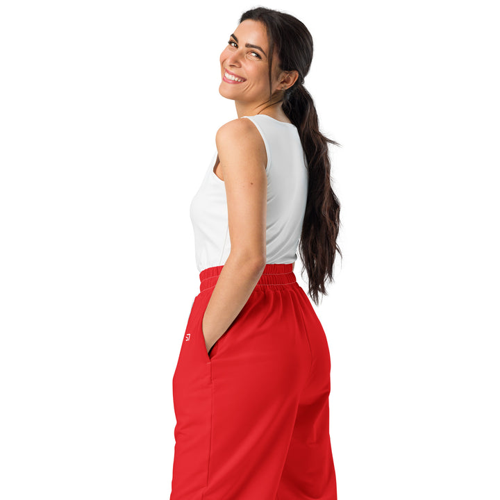 S7 Signature | Unisex Red Wide-Leg Joggers