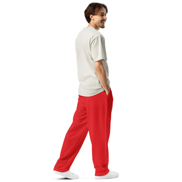 S7 Signature | Unisex Red Wide-Leg Joggers