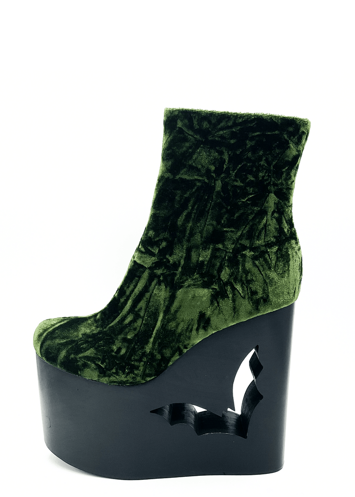 Deadwood Moss Velvet Wedge Boot