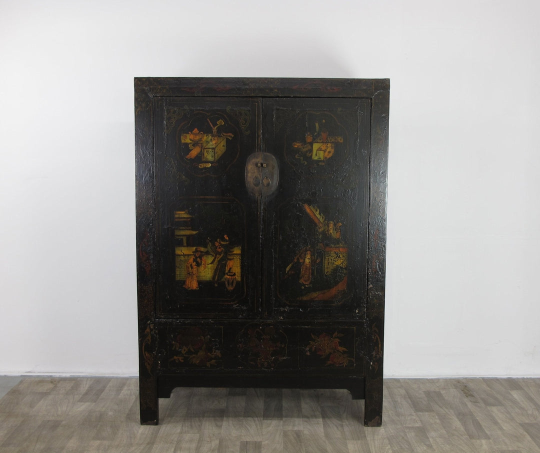 Antique Hand Painted Chinese Cabinet
