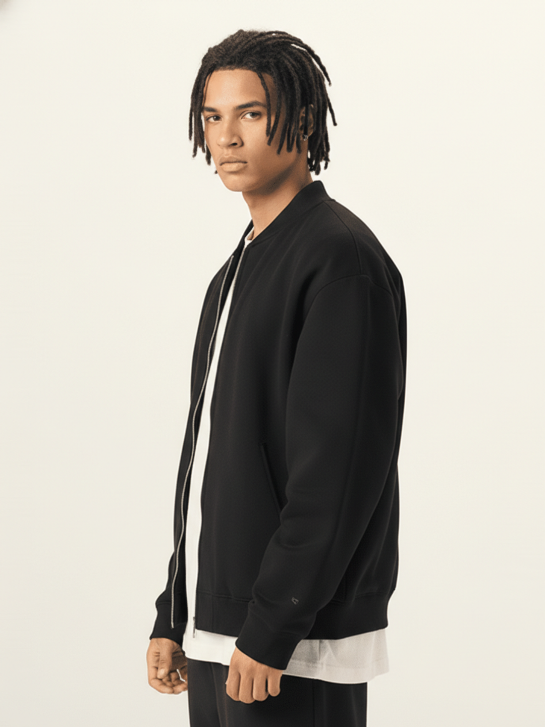 Apollo Black Fleece Zip-Up Baseball Jacket