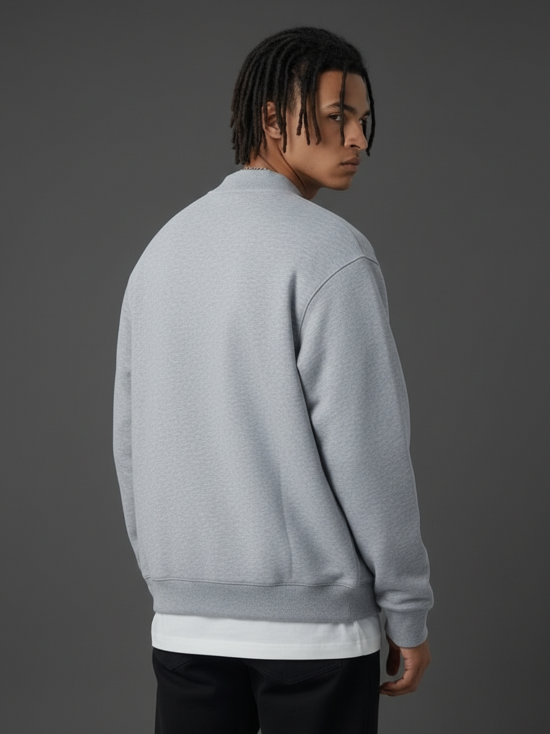 Apollo Grey Fleece Zip-Up Baseball Jacket