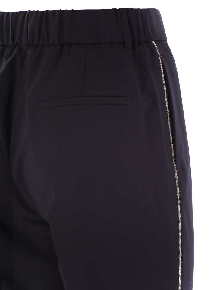 Peserico Women Virgin Wool Blend Trousers With Jewellery