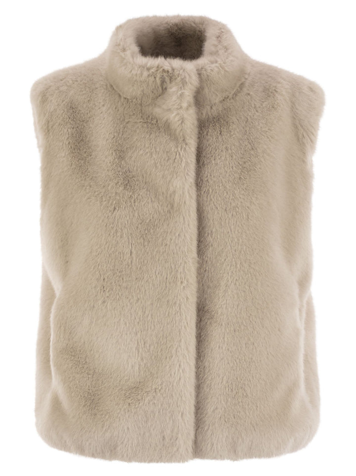 Herno Women Resort Waistcoat In Faux Fur