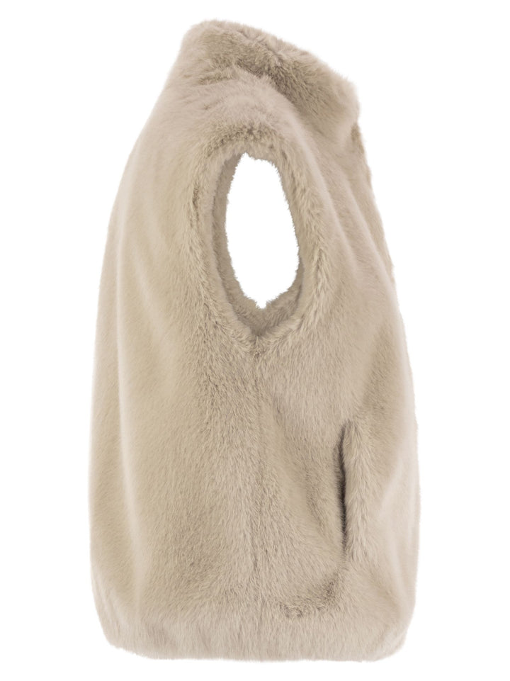 Herno Women Resort Waistcoat In Faux Fur