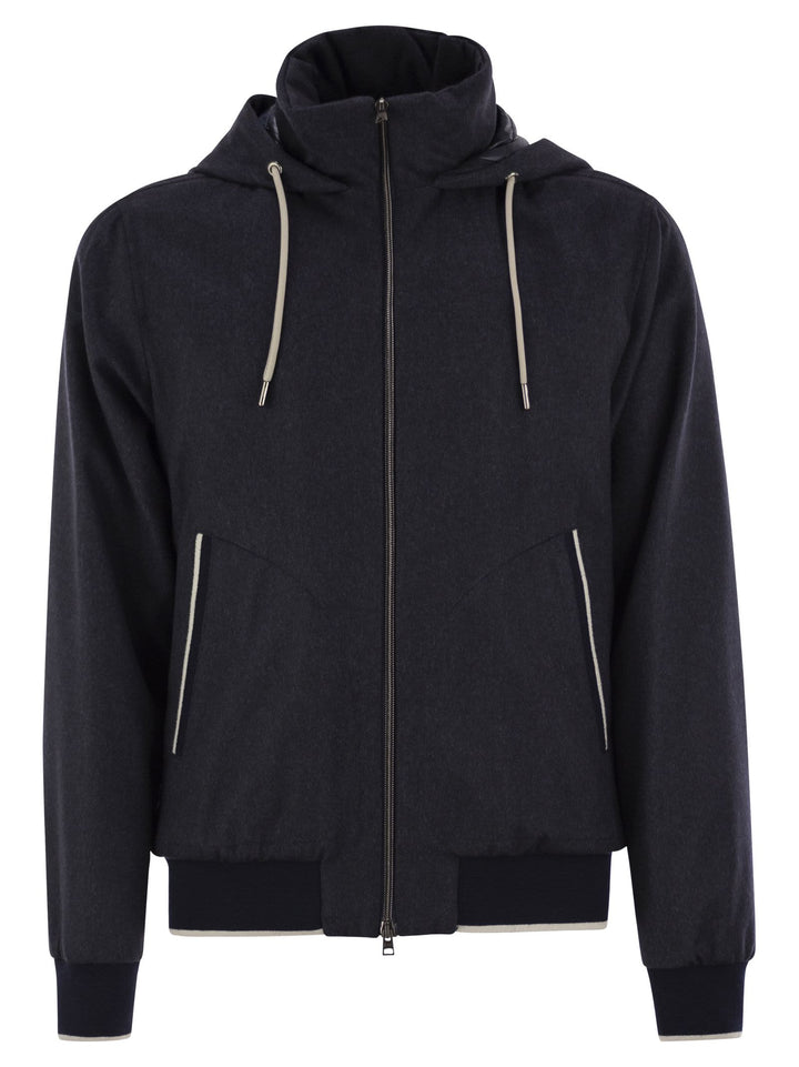 Herno Men Cashmere And Silk Resort Bomber Jacket