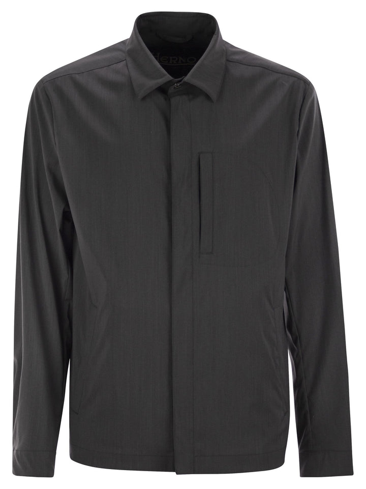Herno Men Shirt-Cut Jacket In Tech Wool