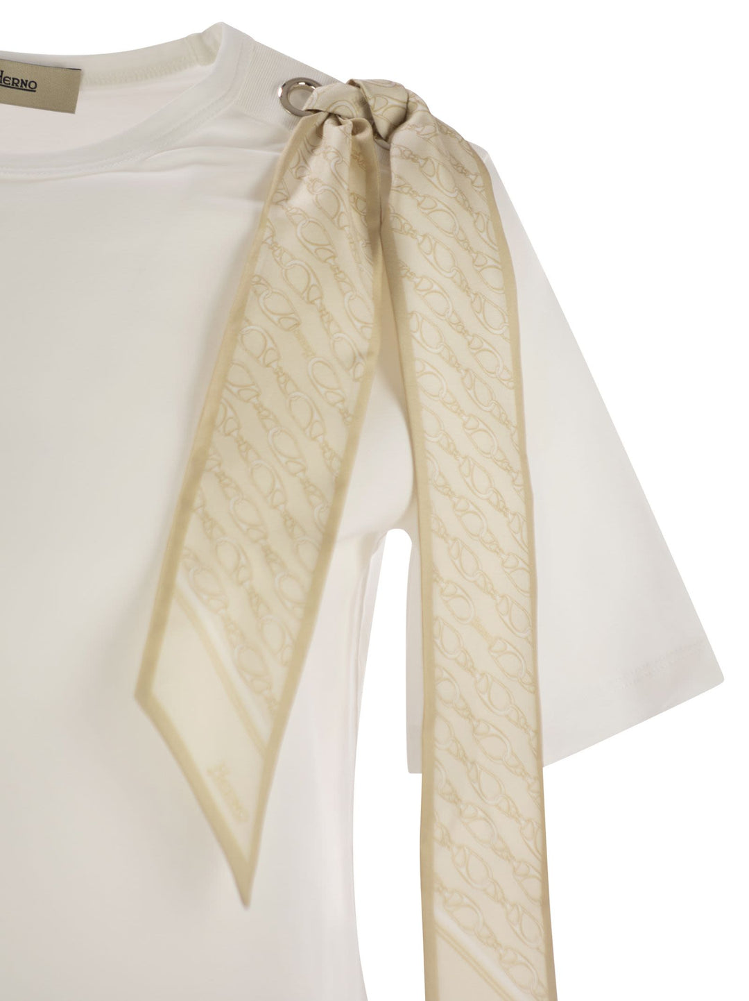 Herno Women T-Shirt With Shoulder Scarf