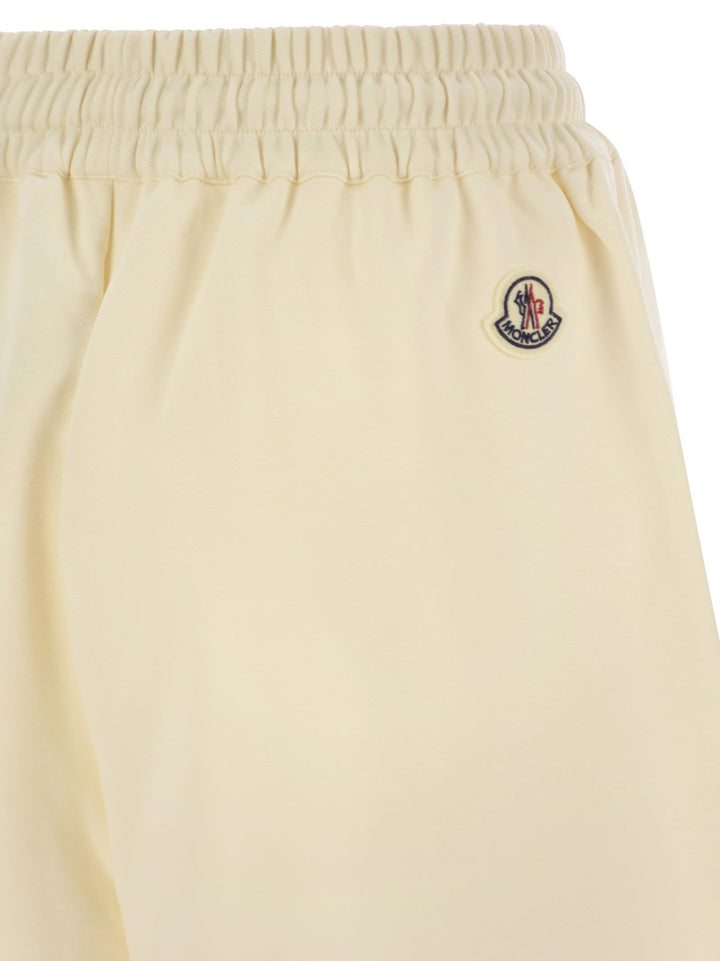 Moncler Women Cotton Shorts With Logo Patch