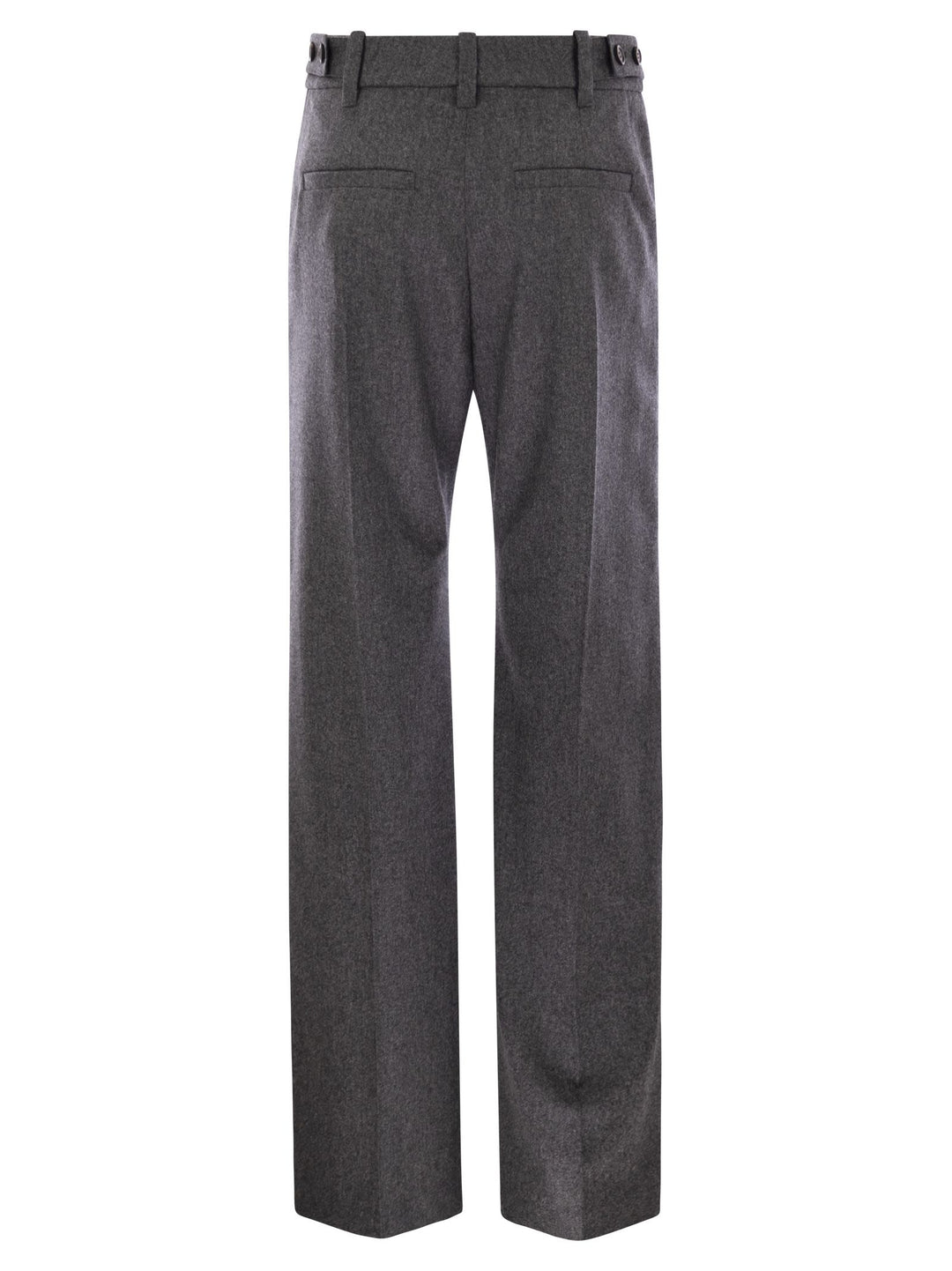 Brunello Cucinelli Women Straight Loose Trousers In Virgin Wool Flannel
