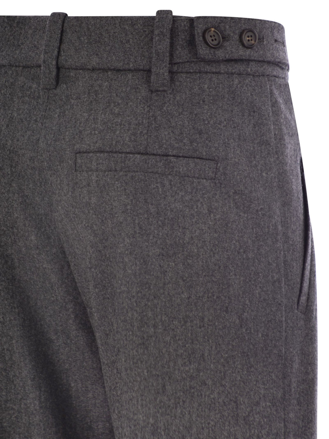 Brunello Cucinelli Women Straight Loose Trousers In Virgin Wool Flannel