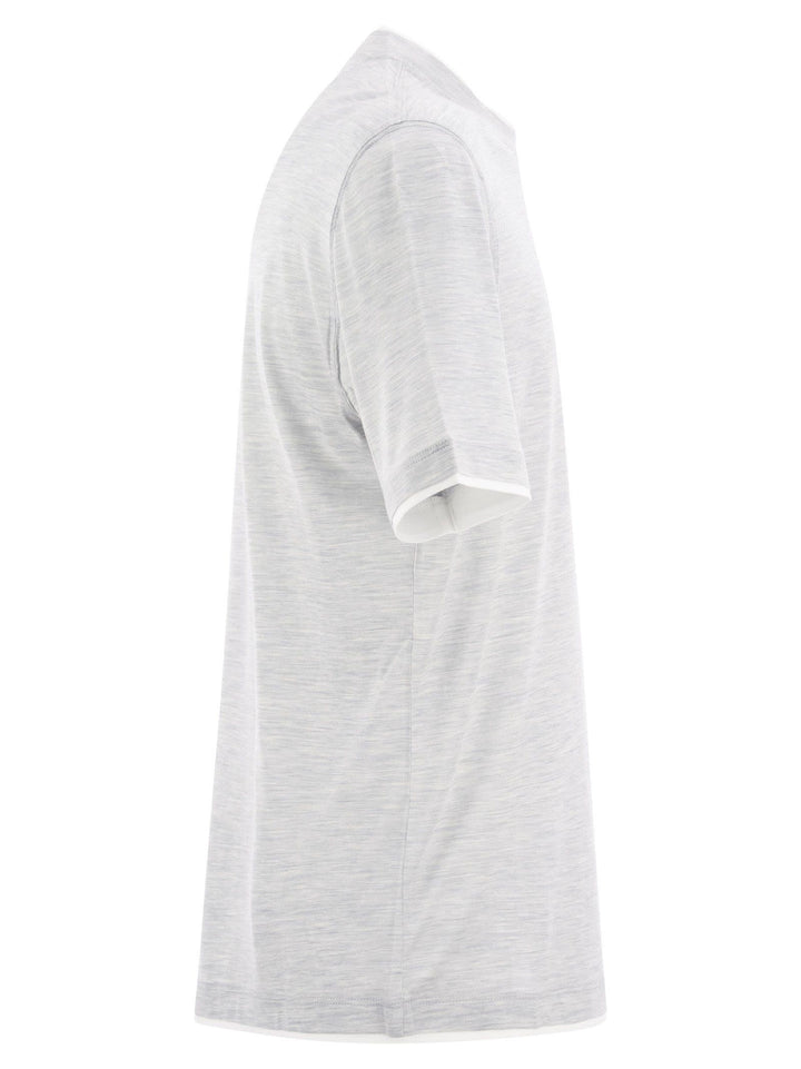 Brunello Cucinelli Men Slim Fit Crew-Neck T-Shirt In Lightweight Cotton Jersey