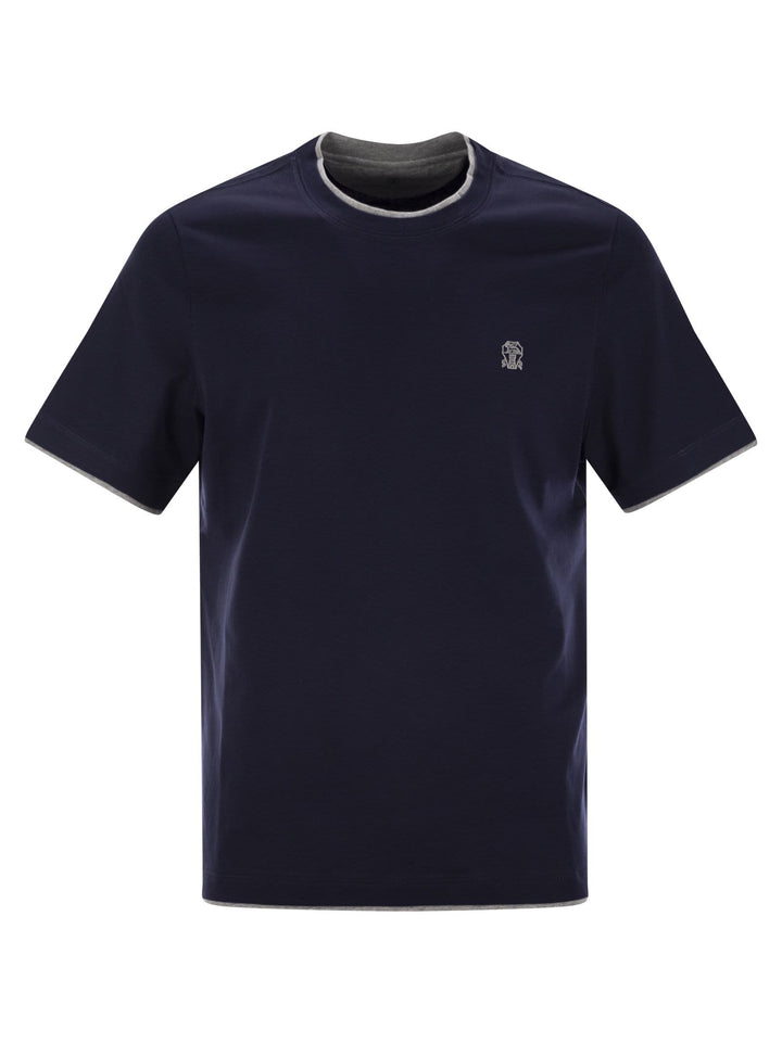 Brunello Cucinelli Men Slim Fit Crew-Neck T-Shirt In Lightweight Cotton Jersey
