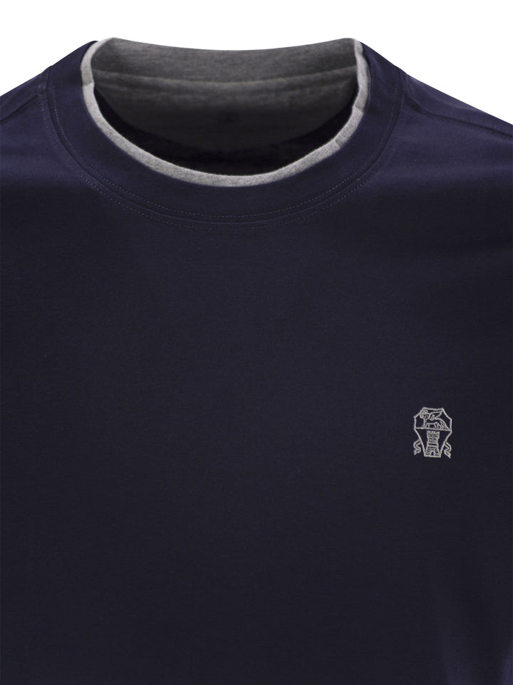 Brunello Cucinelli Men Slim Fit Crew-Neck T-Shirt In Lightweight Cotton Jersey