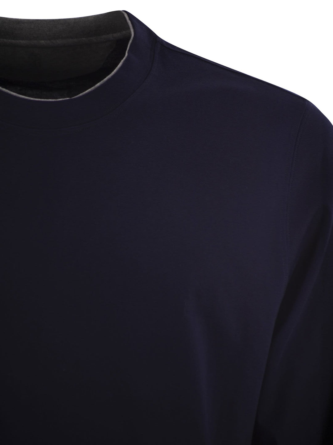 Brunello Cucinelli Men Crew-Neck Cotton Jersey T-Shirt With Long Sleeves