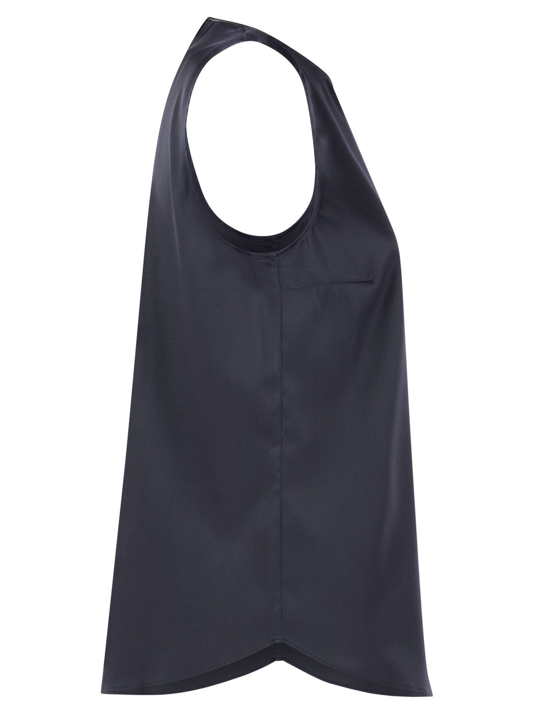 Brunello Cucinelli Women Stretch Silk Satin Top With Jewellery