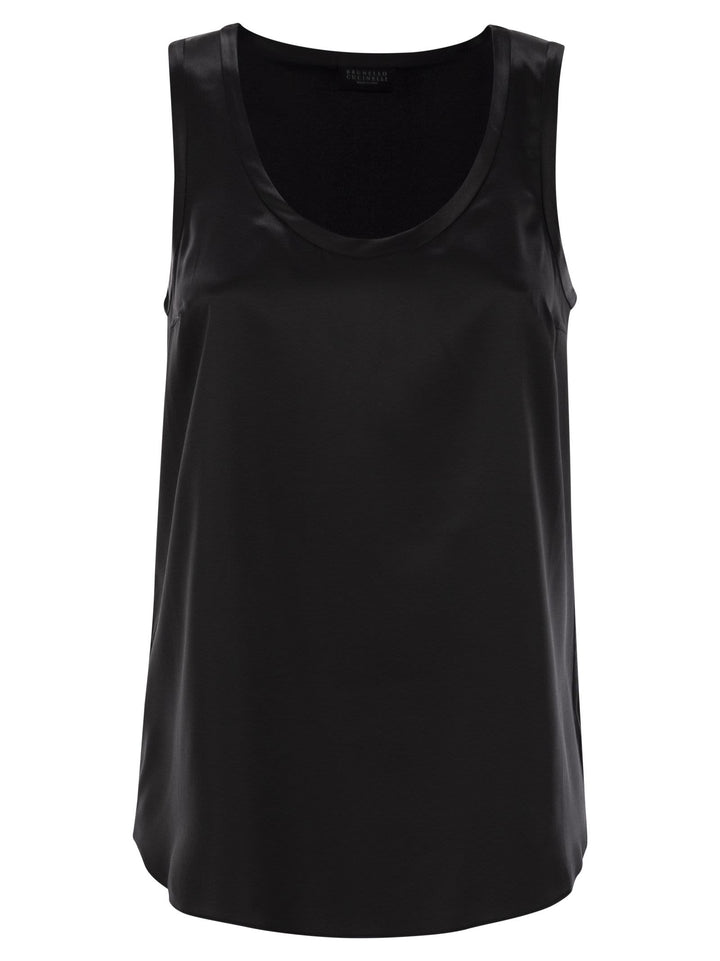 Brunello Cucinelli Women Stretch Silk Satin Top