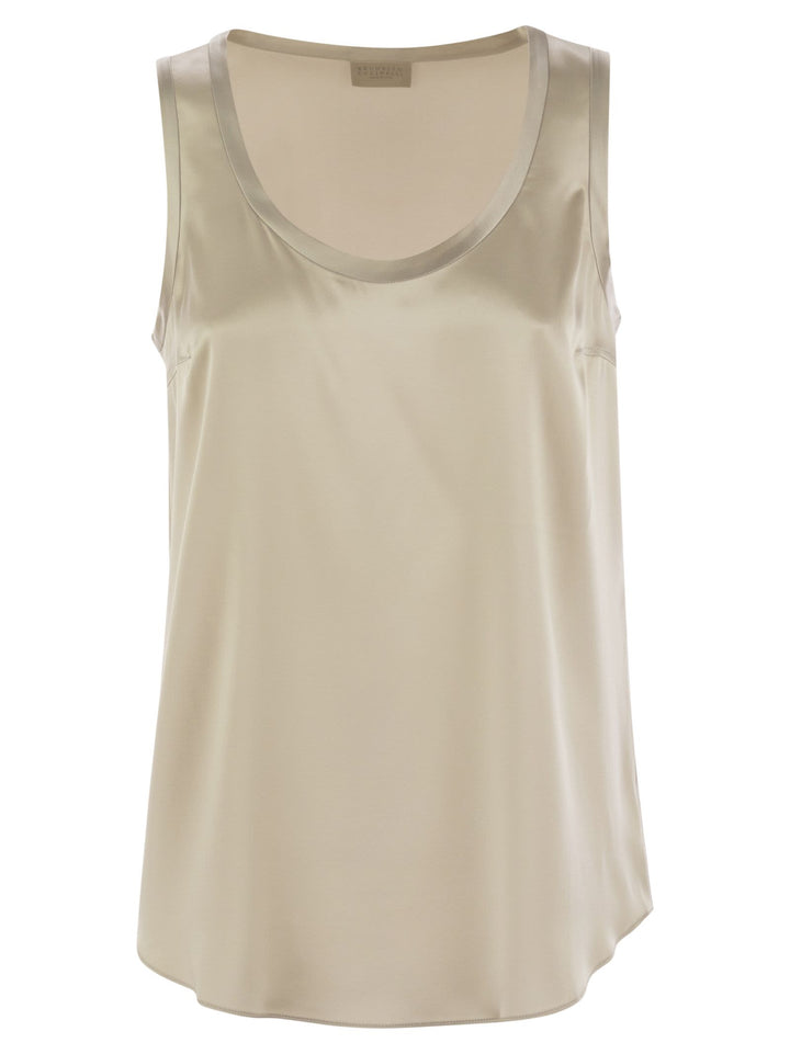 Brunello Cucinelli Women Stretch Silk Satin Top